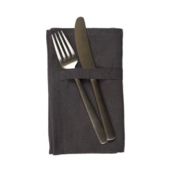 The Organic Company Dinner Serviette, 4 Stück, Dunkelgrau -Heimstil Angebote Store 1134 110 Dinner Napkins Dark Grey Props