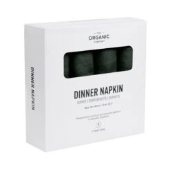 The Organic Company Dinner Serviette, 4 Stück, Dunkelgrün -Heimstil Angebote Store 1134 400 Dinner Napkins Dark Green Box