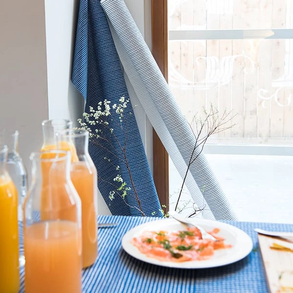 Artek Canvas-Baumwollstoff Rivi, 150 X 300 Cm, Weiß – Blau 4 Artek Canvas-Baumwollstoff Rivi, 150 X 300 Cm, Weiß – Blau – Bild 4