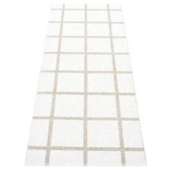 Ada Teppich 70 X 225 Cm, Weiß – Steingrau Metallic