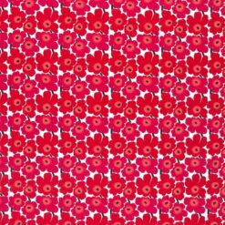 Marimekko Mini Unikko Stoff, Weiß – Rot