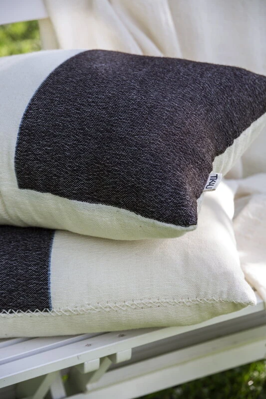 Block Kissen, 45 X 60 Cm, Blau - Schwarz 2 Block Kissen, 45 X 60 Cm, Blau - Schwarz – Bild 2