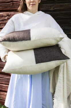 Block Kissen, 45 X 60 Cm, Blau - Schwarz 10 Block Kissen, 45 X 60 Cm, Blau - Schwarz -Heimstil Angebote Store Cushion black blue stripe 2