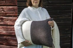 Block Kissen, 45 X 60 Cm, Blau - Schwarz 8 Block Kissen, 45 X 60 Cm, Blau - Schwarz -Heimstil Angebote Store Cushion black blue stripe 6