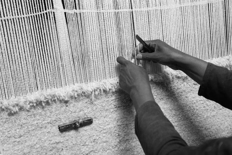 Laine Knüpfteppich, Cremeweiß - Braun 3 Laine Knüpfteppich, Cremeweiß - Braun – Bild 3