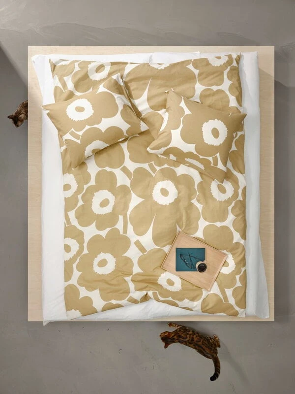 Marimekko Unikko Bettbezug, 150 X 210 Cm, Baumwolle – Beige 2 Marimekko Unikko Bettbezug, 150 X 210 Cm, Baumwolle – Beige – Bild 2