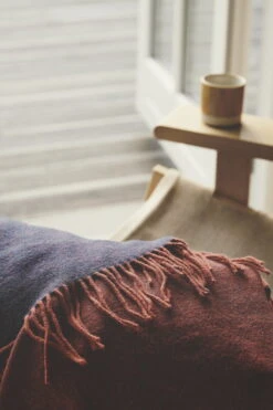 Franja Überwurf, Burgunderrot/Blau -Heimstil Angebote Store Heg Mller 201027 Silkeborg Uld spinderi1767 copy