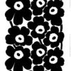 Marimekko Unikko Baumwollstoff, Schwer, Weiß – Schwarz