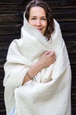 Block Decke 145 X 185 Cm, Einfarbig -Heimstil Angebote Store Throw white 2