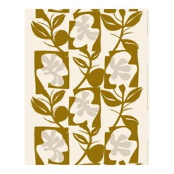 Marimekko Beschichteter Naatit Stoff, Baumwolle - Olivgrün - Grau