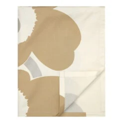 Marimekko Unikko Tischdecke, 140 X 250 cm, Cremeweiß - Silber - Beige