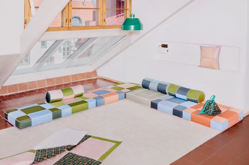 Kissen, 40 X 40 Cm, Beige - Himmelblau 2 Kissen, 40 X 40 Cm, Beige - Himmelblau – Bild 2